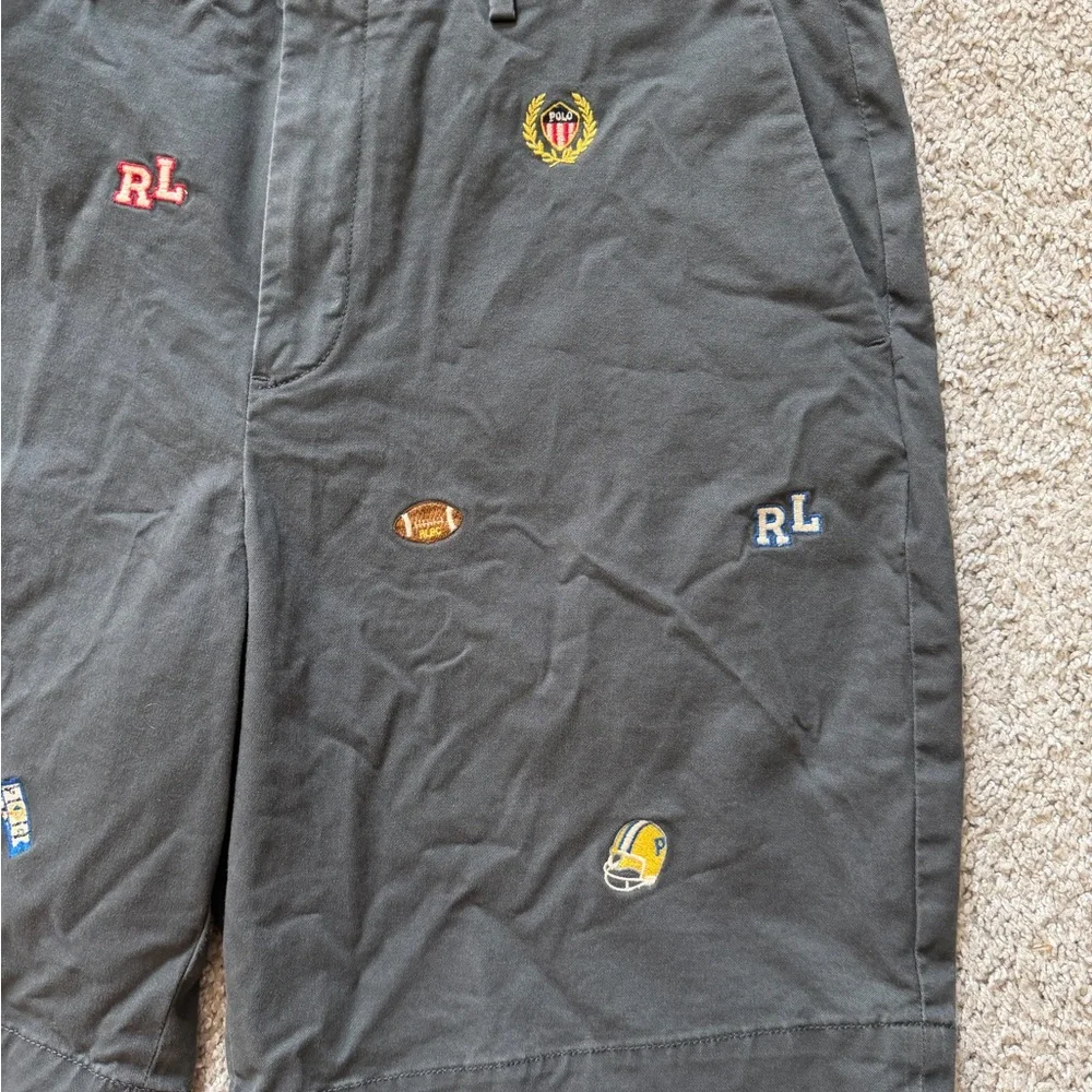 Polo Ralph Lauren Embroidered Shorts Size 33 Classic Fit Gray - Picture 4 of 15